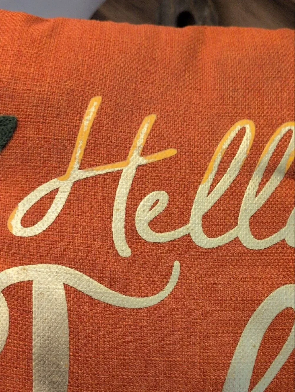 Hello Fall Orange Decorative Pillow
